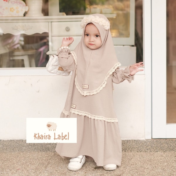 PART 1 NAYLA Baby girl hijab set, Baby Abaya hijab set, 0-2 years old muslim baby dress set hijab,  abaya baby set