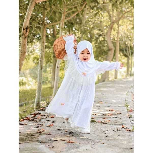 ODASDO - Vestido de niña musulmana de una pieza Abaya para niños de