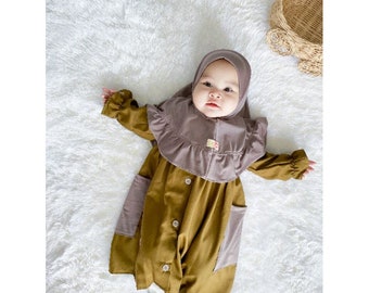 AVA 4 - 12 months Baby abaya Sets Hijab, muslim baby hijab sets, muslim baby dress sets hijab