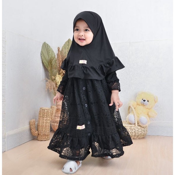 BROCADE 4 -12 months Baby abaya Sets Hijab, muslim baby hijab sets, baby dress hijab wedding