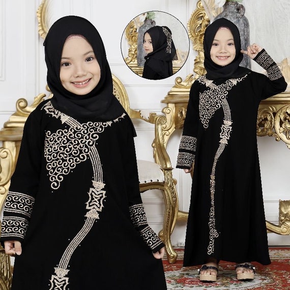 ODASDO Abaya Per Bambina Con Cappuccio – Abito Lungo Musulmano Con Cerniera, Maniche Lunghe, Stile Hijab, Taglie 3-13 Anni