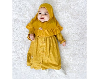 AISYAH 4 - 12 months Baby abaya Sets Hijab, muslim baby hijab sets