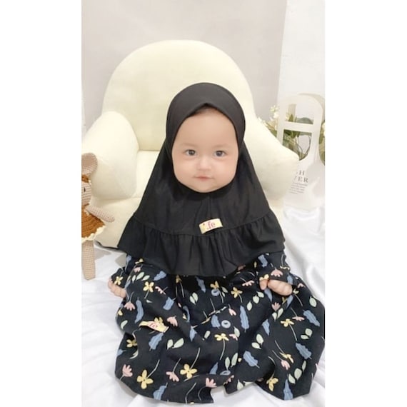 RAYON ROTAN 0 - 3 Months Baby Abaya Sets Hijab, Muslim Baby Hijab