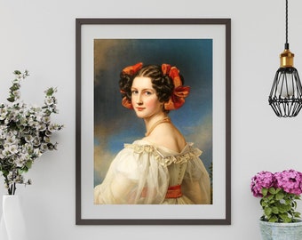 Vintage Woman Portrait Art Print: Belle of the Ball, Regency Style (Digital Download)