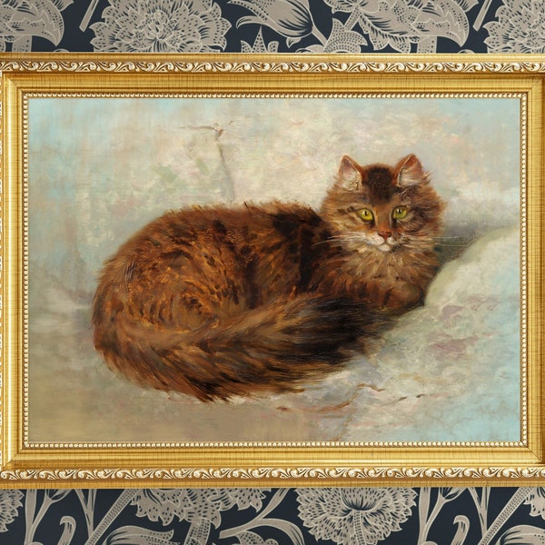 Beautiful Cat, Vintage Oil Painting, Cat Paintings, Cat Lover Gift, Henriette Ronner Knip Cat Painting, Printable Wall Art