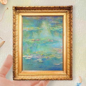Monet Water Lilies painting print,French Impressionist Miniature Art, Mini Prints (Unframed)