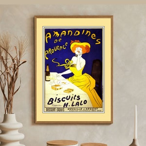 Póster de Galletas Amandines de Provence de Leonetto Cappiello, 1900. Impresión digital.