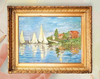 Monet Regattas Print: Miniature French Impressionist Art (Unframed Print)
