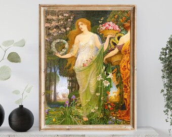 Vintage Woman Portrait Print: Summer's Muse, 19th Century Art (Digital Download)