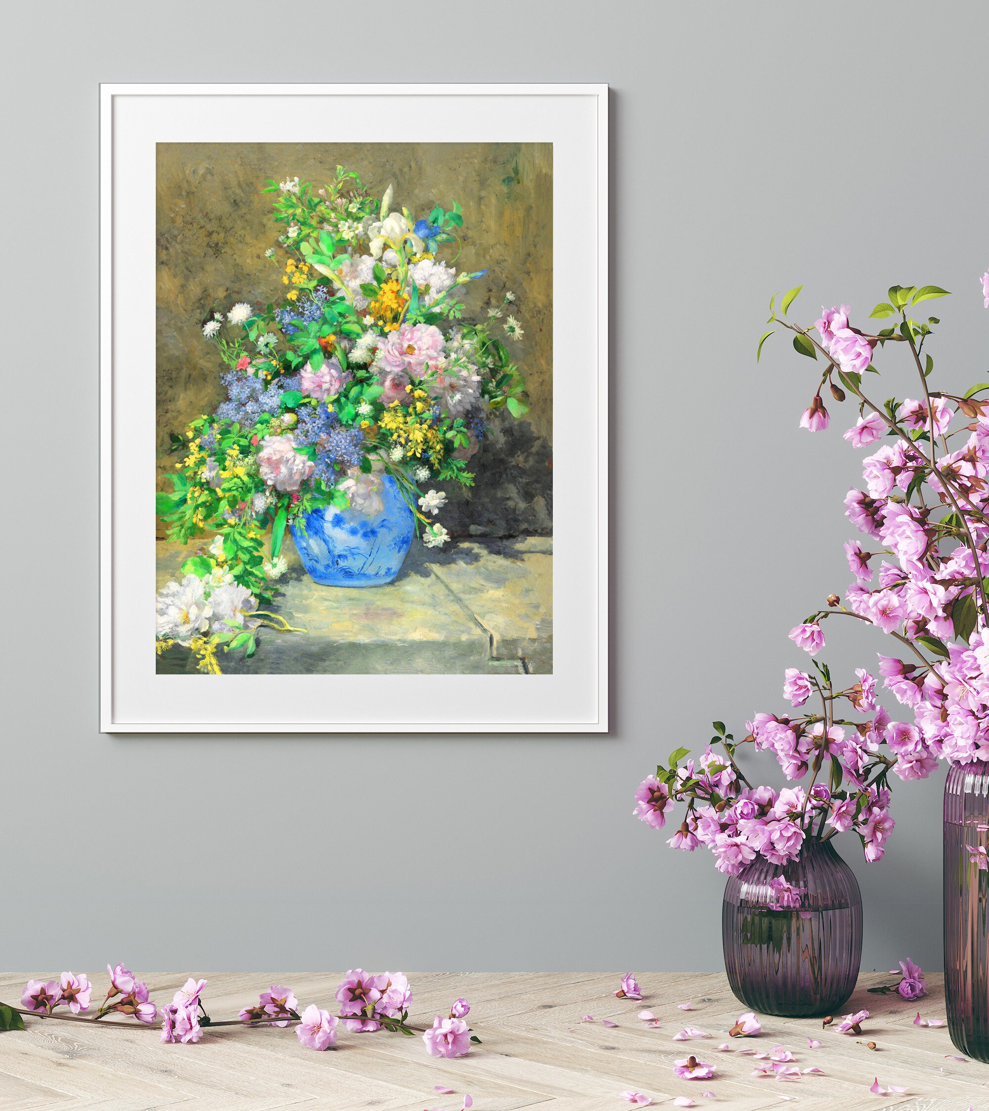 春の花束、ピエール・オーギュスト・ルノワールの絵画、デジタル 春の花束、ピエール・オーギュスト・ルノワールの絵画、デジタル