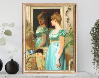 Vintage Woman Portrait Art Print: Bridgerton Regency Style (Digital Download)
