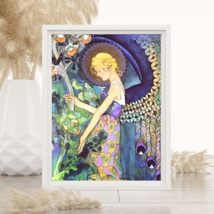 Angel, Art Nouveau Angel, Vintage Woman Portrait, Vintage Romance Painting, Digital Download Art Prints
