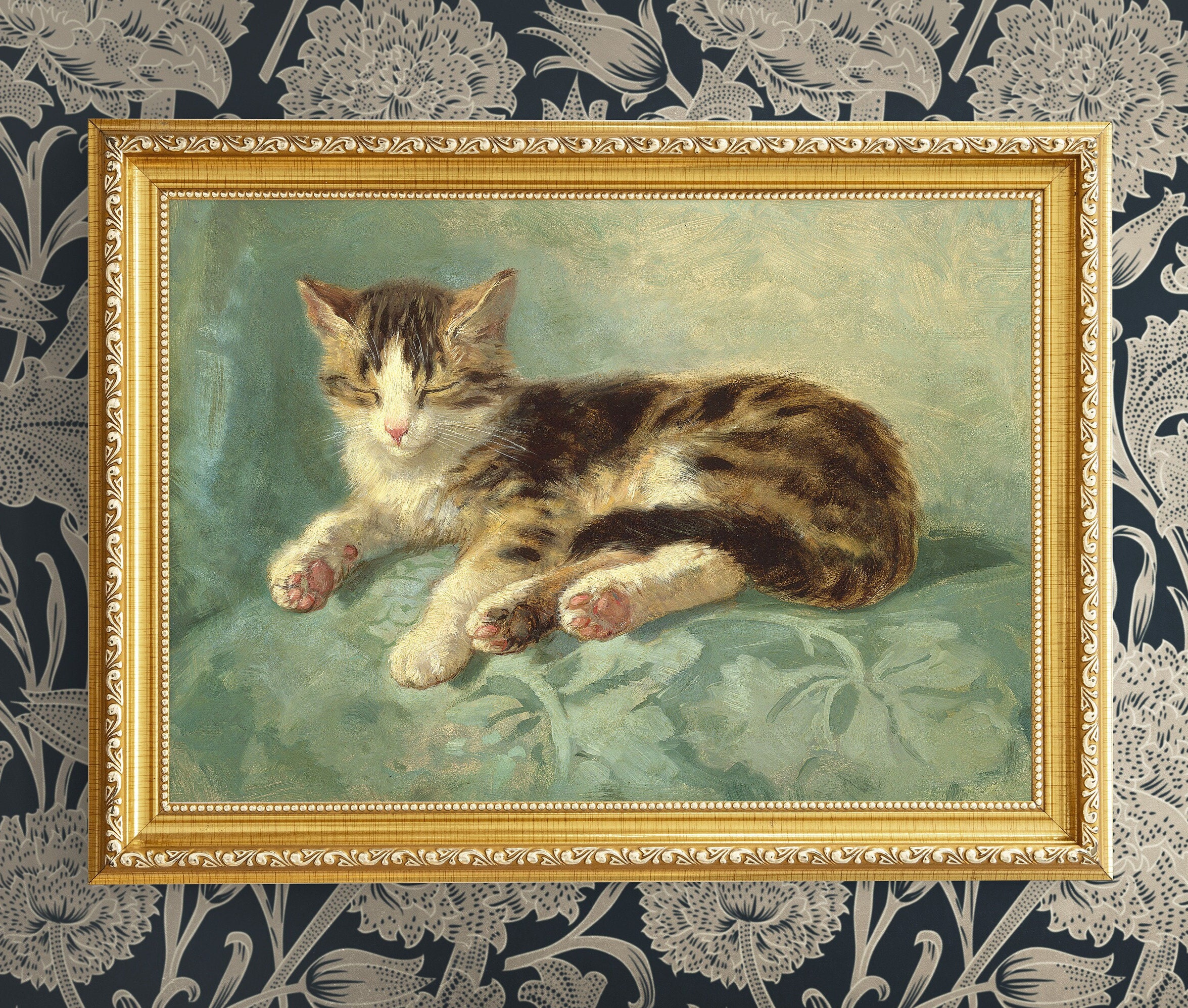 油絵 絵画【猫の寝顔】 油絵 絵画【猫の寝顔】