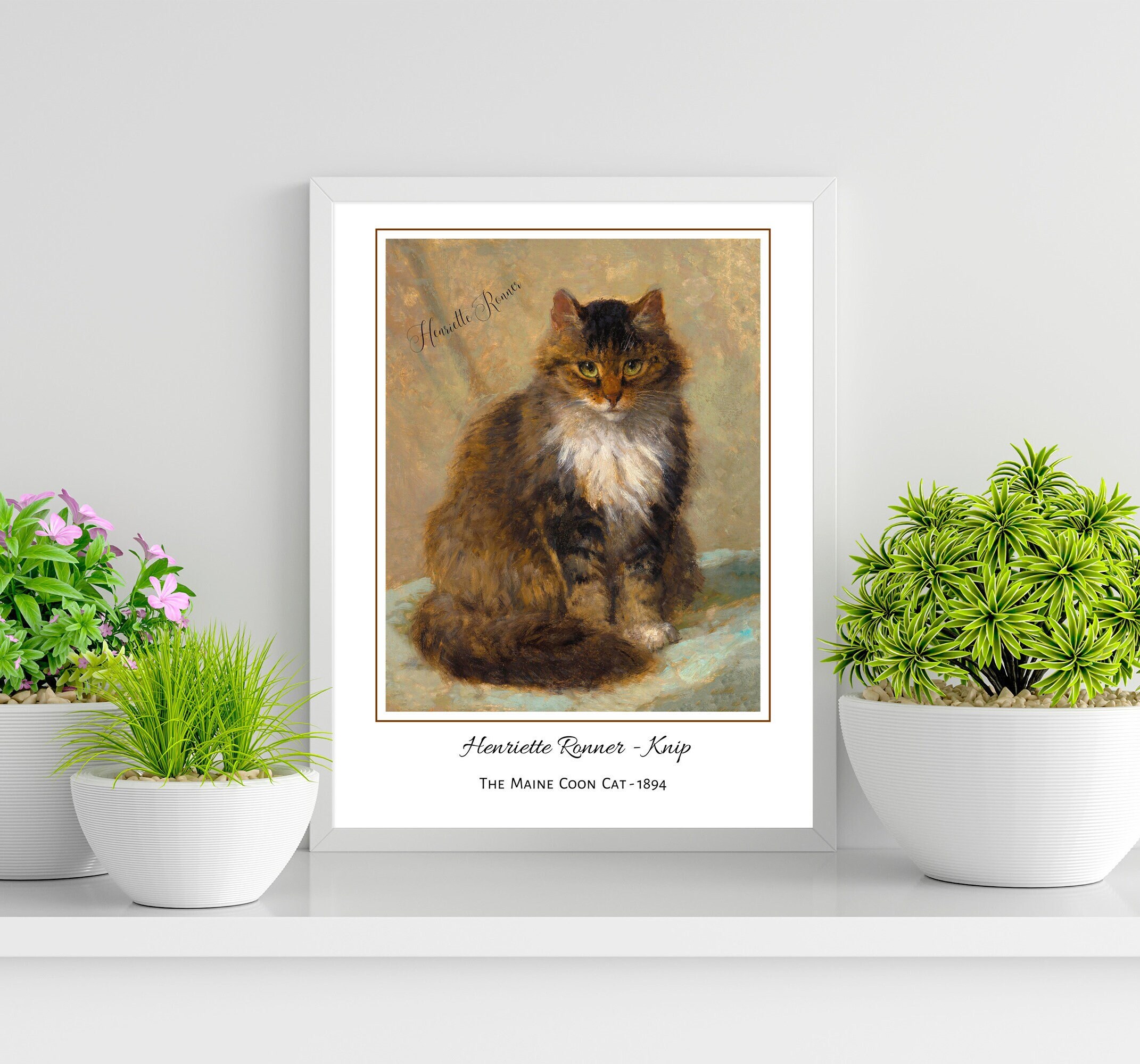 The Maine Coon Cat, Henriette Ronner Knip Cat Painting, Vintage Cat ...