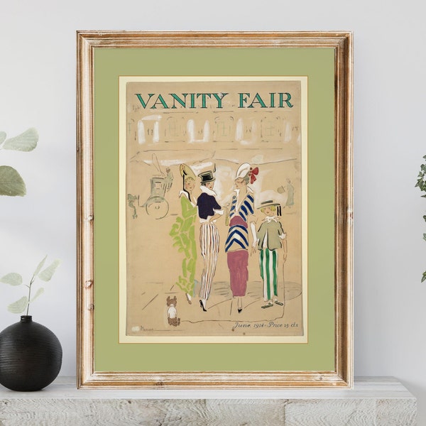 Vanity Fair Magazine Cover Print, June 1914, Vintage Magazine Cover Poster, Retro Vintage Print, Magazine Cover Print, Digital Download