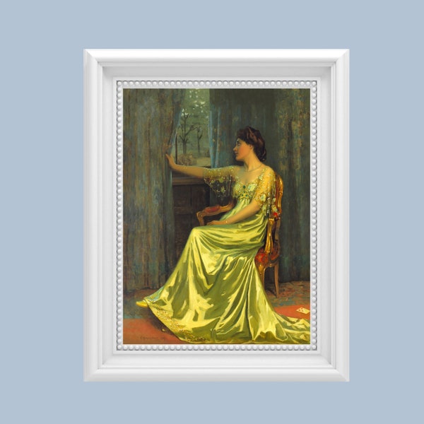 Dawn, By Edmund Hogson Smart, Vintage Woman Portrait, Regency Painting, Victorian Era Fashions, 19th Century Art, Digital Download