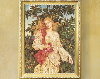 Vintage Woman Portrait: Lady Spring Painting (Digital Download)