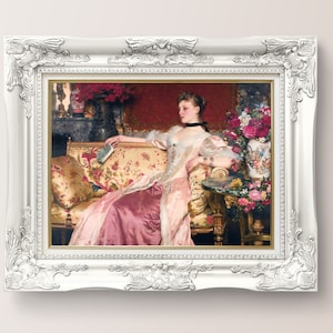 Lady of Leisure, Vintage Woman Portrait, Regency Fashion Style Print, Victorian Lady Print, Digital Download