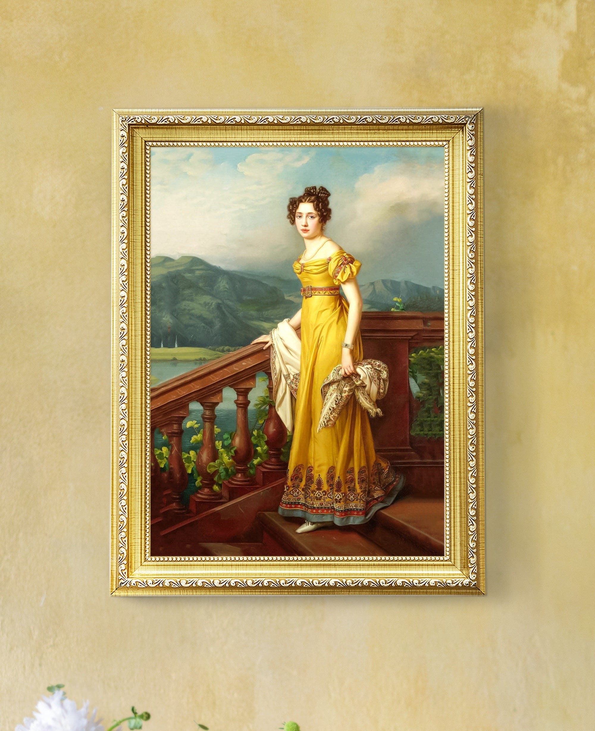Victorian Woman Portrait: Girl in Yellow Dress Art Print (digital Download)  - Etsy