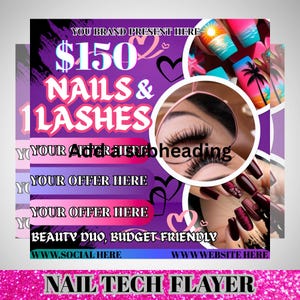 Nail Tech Flyer,  Special Deal Flyer, Nail Deal Booking Flyer, Diy Nail Tech Flyer, Travel Nail Tech, Canva Editable