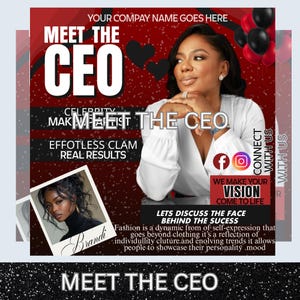 Meet The Ceo Flyer, Diy Meet The Ceo Flyer Template, Premade Ceo Spotlight Flyer, Brand Launch Flyer, Meet The Owner Flyer