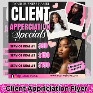 Client Appreciation Flyer, DIY New Client Flyer Template, Sweet Treat Flyer, Flash Sale Flyer, Special Deals Canva Editable Template