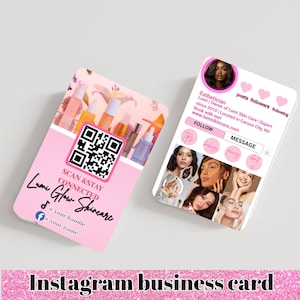 Instagram Business Card, Editable Esthetician Templates, Qr Code Business Card, Social Media Template, Ig Business Card