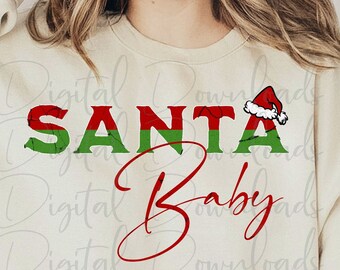 Santa Baby PNG, Christmas PNG, Santa Cut File, Santa Hat, Retro Christmas Png Files, Sublimation Design, Christmas Vibes