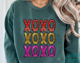 Sequin XOXO Valentines PNG / Faux Glitter / Digital Download ...