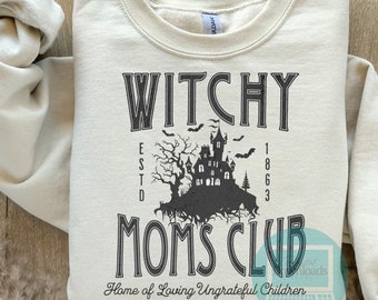 Witch Moms Club png: retro halloweenshirtontwerp (digitale download)