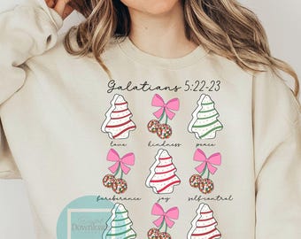 Torta di Natale cristiana PNG: disegno del versetto della Bibbia (download digitale)