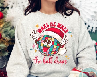 Wake Me When The Ball Drops Png, Happy New Year Png, 2024 Png, Cheers To The New Year PNG, Pop Fizz Clank Christmas NYE Shirt Sublimation