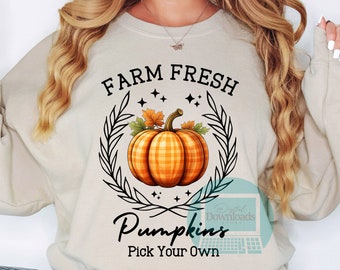 Farm Fresh Pumpkins PNG: Fall Coquette Bow Sublimation (300 DPI)