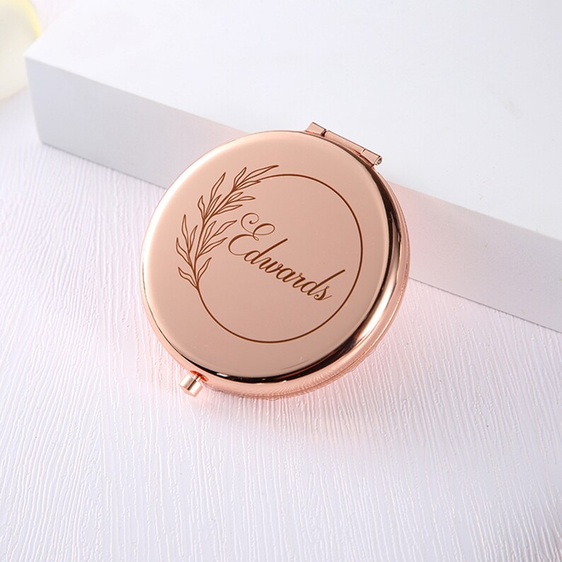 Personalized Compact Mirror Pocket Mirror Bridesmaid Gift Etsy
