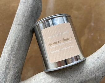 Cocoa Cashmere Coconut Soy Candle Wooden Wick 8 oz - Notes: Vanilla Tonka, Jasmine, Cocoa Butter