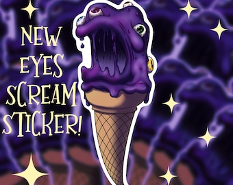 Eyes Scream Glossy Sticker - Spooky Season 4"