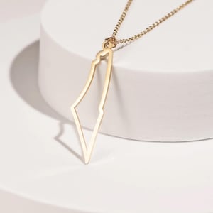 Palestine Map 18k Gold Plated Necklace