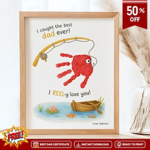 Dad fish handprint,fathers day handprint,fishing handprint,printable keepsakes,gift for dad,Fathers Day Crafts,fish dad gift,diy dad,dad art