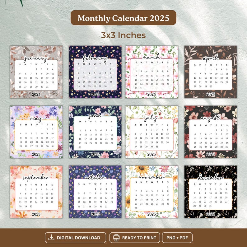 2025 Printable 3x3 Mini Watercolor - Il 794xN.6475416736 Tcne