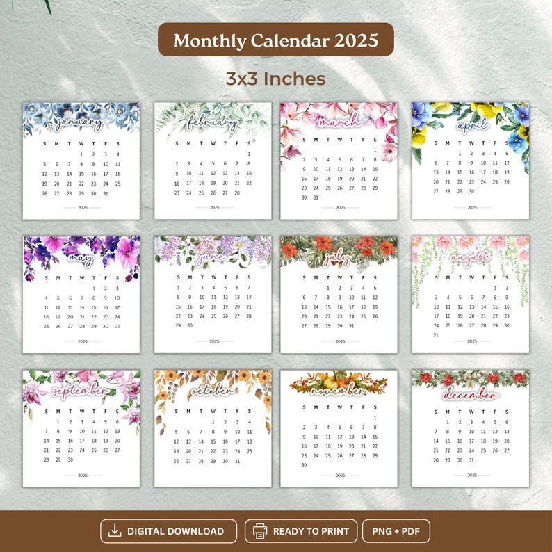 2025 Printable 3x3 Mini Watercolor - Il 794xN.6410668162 3lh1