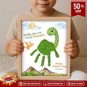 Fathers day printable,dino prints,dino handprint,dino gifts,dino craft,handprint dinosaur,fathers day gifts,grandpa gifts for father's day