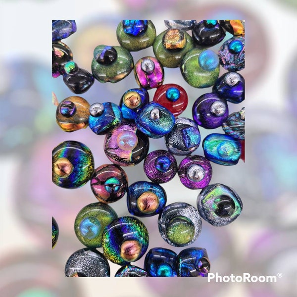 LOOK AT ME!! New Dichroic Flower Dots 96 coe