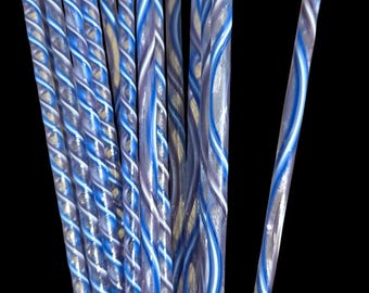 96 COE  " Purple and Blue with Clear" Twisty Cane