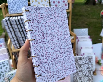 Purple Scribbles Journal | Handmade Exposed spine,Hand Stitched Journal,Coptic Bound Notebook, Diary,Writers Gift, doodle, bullet journal