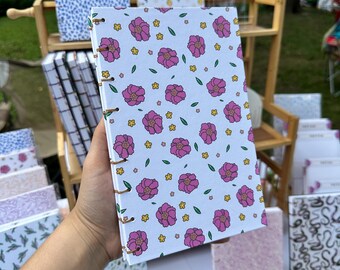 Bayahibe Rose Journal | Handmade Exposed spine, Hand Stitched Journal, Coptic Bound Notebook, Diary, Art Writers Gift, flowers, roses