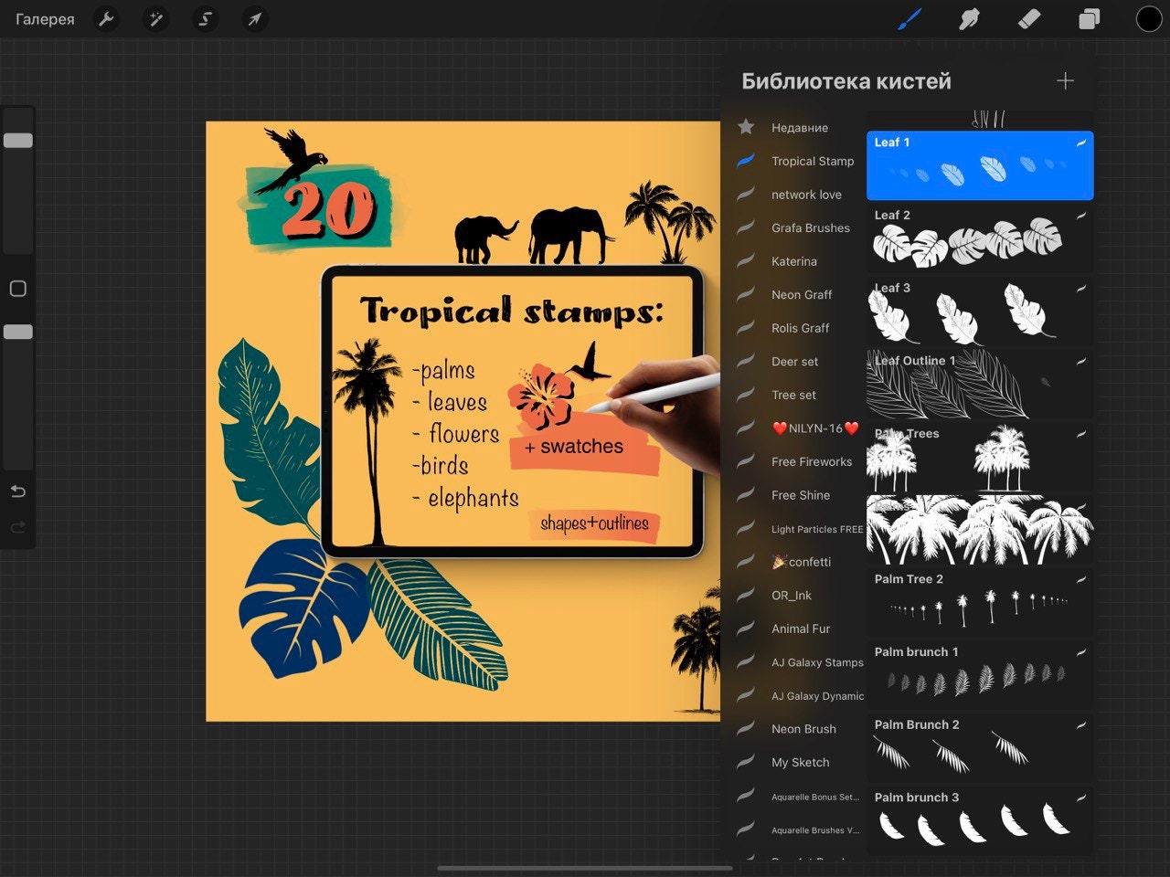 Tropical Stamps - for Procreate - Etsy