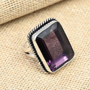 Amethyst Ring Gemstone 925 Sterling Silver Ring Handmade Ring Faceted Ring Gift For Love Jewelry Gift For Her.