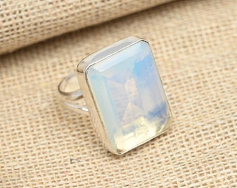 Milky Opal Ring Gemstone 925 Sterling Silver Ring Handmade Ring Milky Opal Ring Gift For Love Jewelry Gift For Her.