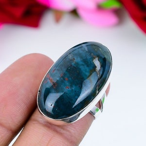 Bloodstone Ring Gemstone 925 Sterling Silver Ring Handmade Ring Bloodstone Ring Women's For Love Ring Gift For Her