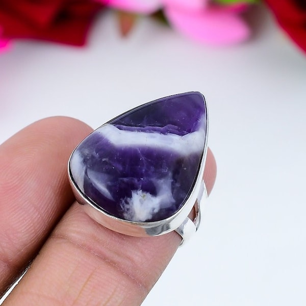 Chevron Amethyst Ring Gemstone 925 Sterling Silver Ring Handmade Ring Chevron Amethyst Ring Women's For Love Ring Gift For Her